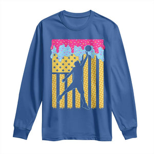Basketball Ice Cream Drip American Flag Youth Players Long Sleeve Shirt TS11 Royal Blue Print Your Wear
