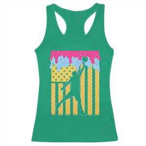Basketball Ice Cream Drip American Flag Youth Players Racerback Tank Top TS11 Irish Green Print Your Wear