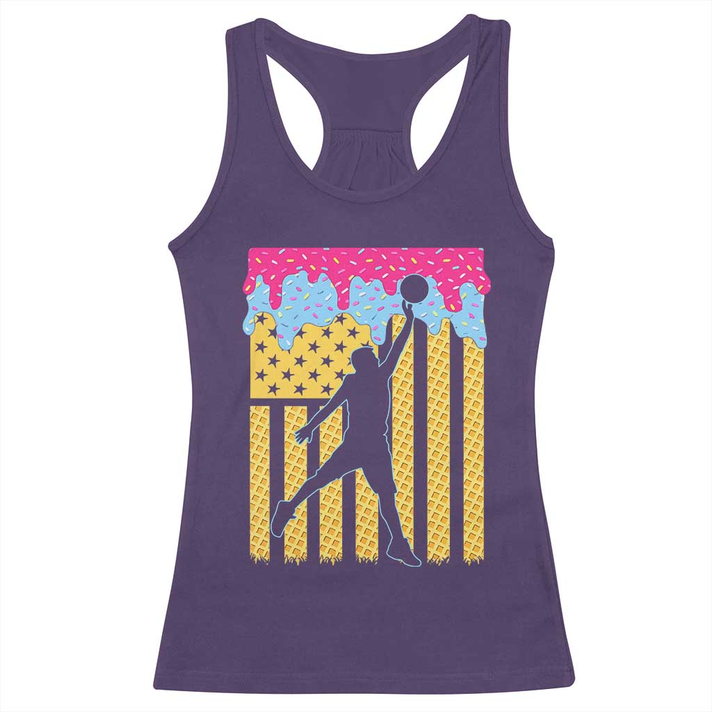 Basketball Ice Cream Drip American Flag Youth Players Racerback Tank Top TS11 Purple Print Your Wear