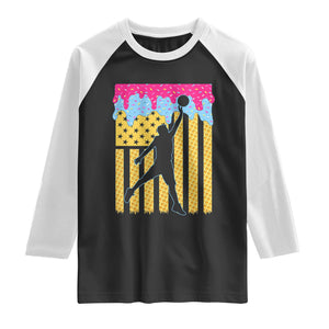 Basketball Ice Cream Drip American Flag Youth Players Raglan Shirt TS11 Black White Print Your Wear