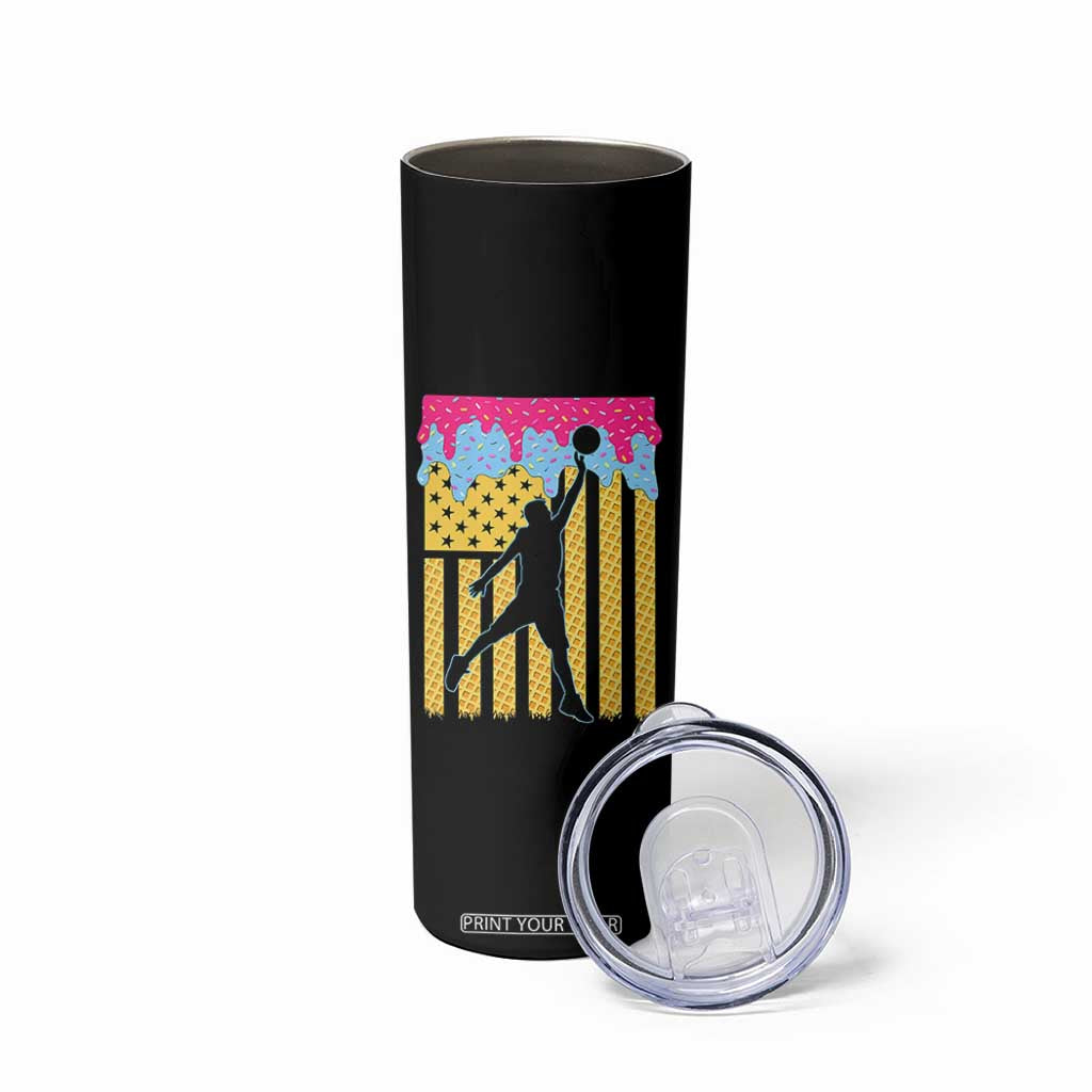 Basketball Ice Cream Drip American Flag Youth Players Skinny Tumbler TS11 Print Your Wear