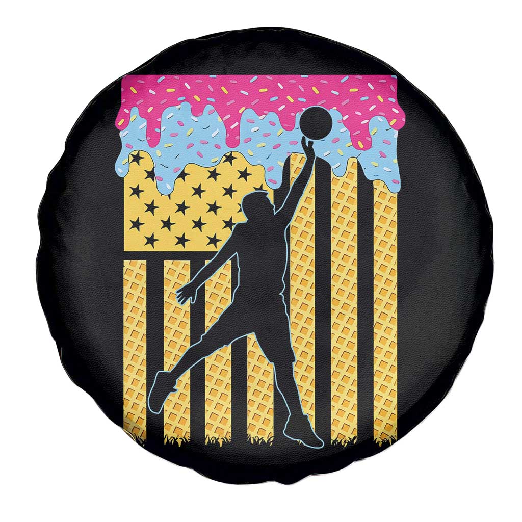 Basketball Ice Cream Drip American Flag Youth Players Spare Tire Cover TS11 Print Your Wear