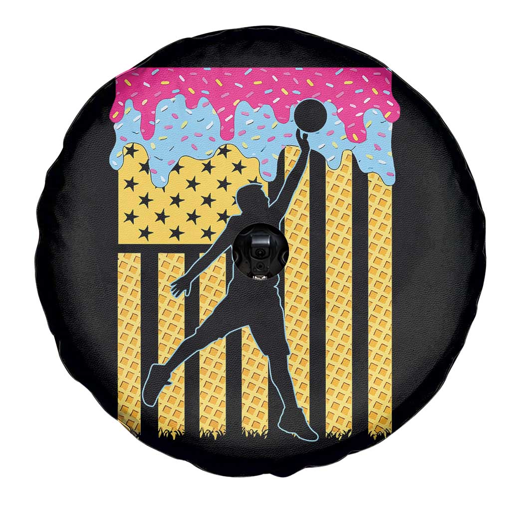 Basketball Ice Cream Drip American Flag Youth Players Spare Tire Cover TS11 Print Your Wear