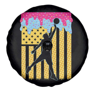 Basketball Ice Cream Drip American Flag Youth Players Spare Tire Cover TS11 Print Your Wear