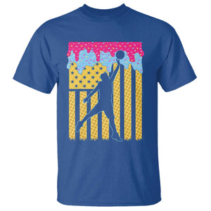 Basketball Ice Cream Drip American Flag Youth Players T Shirt TS11 Royal Blue Print Your Wear