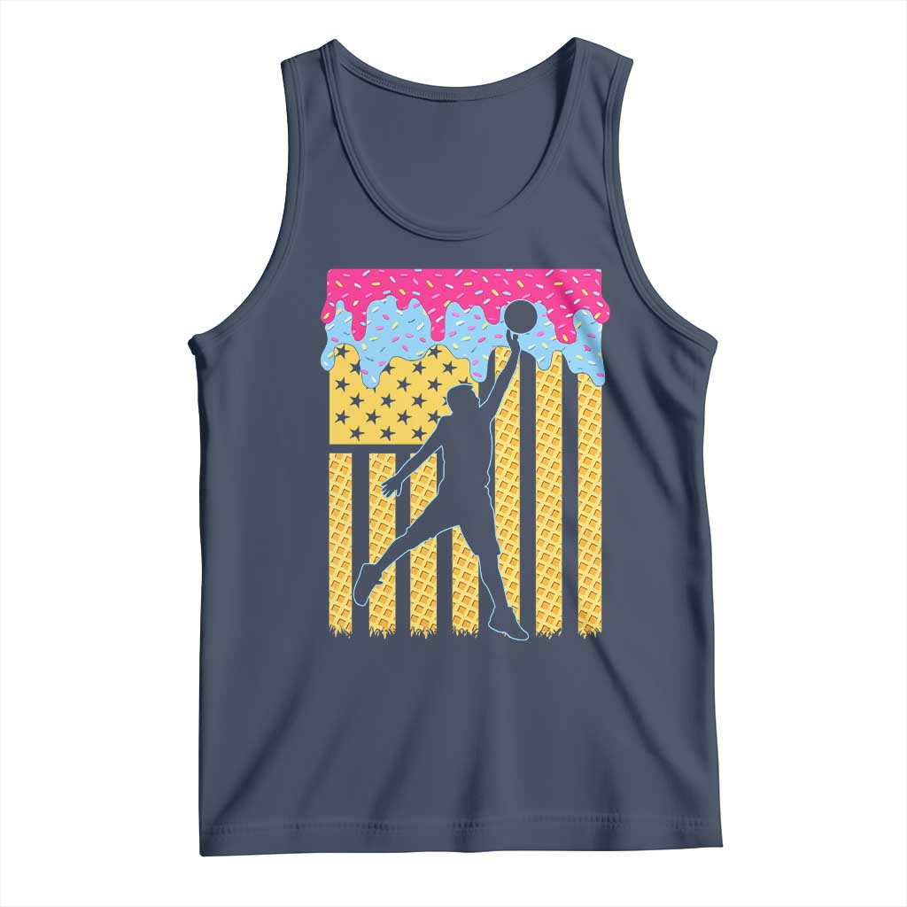 Basketball Ice Cream Drip American Flag Youth Players Tank Top TS11 Navy Print Your Wear