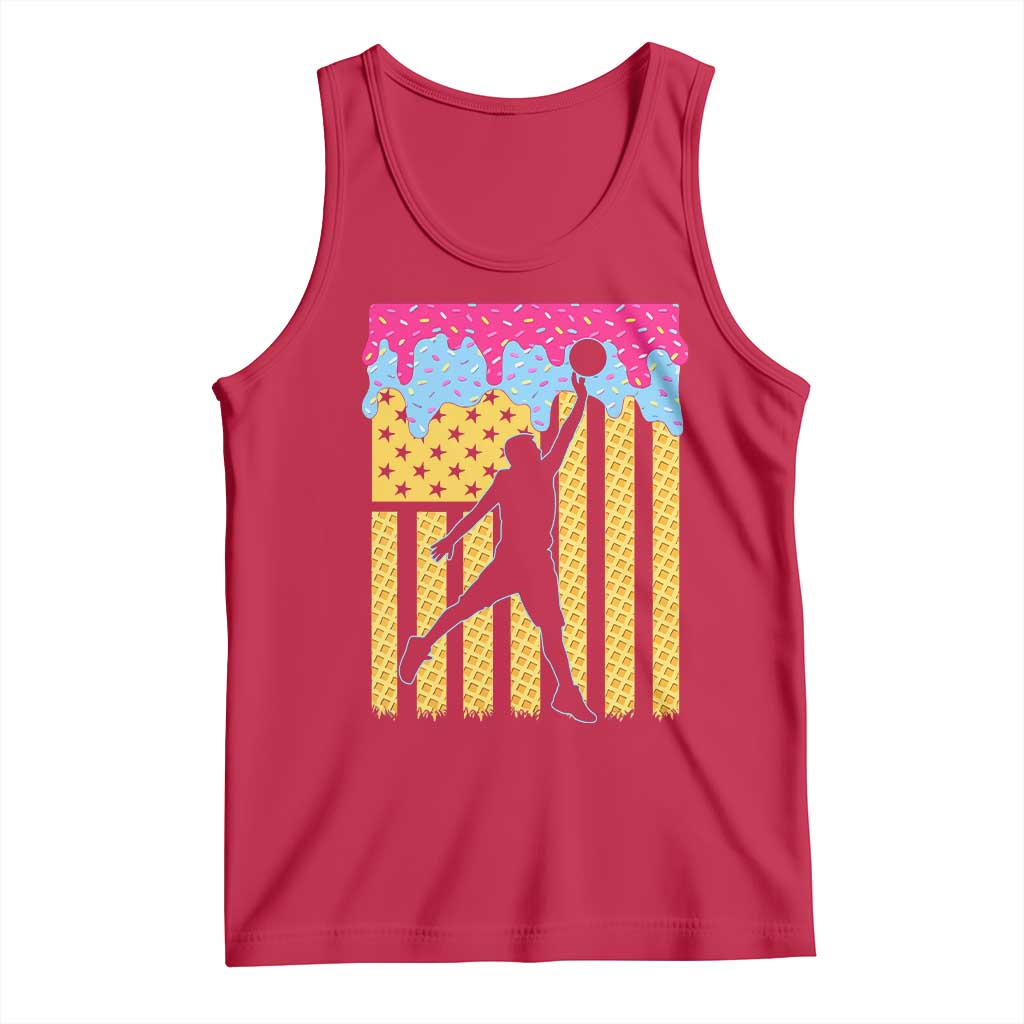 Basketball Ice Cream Drip American Flag Youth Players Tank Top TS11 Red Print Your Wear