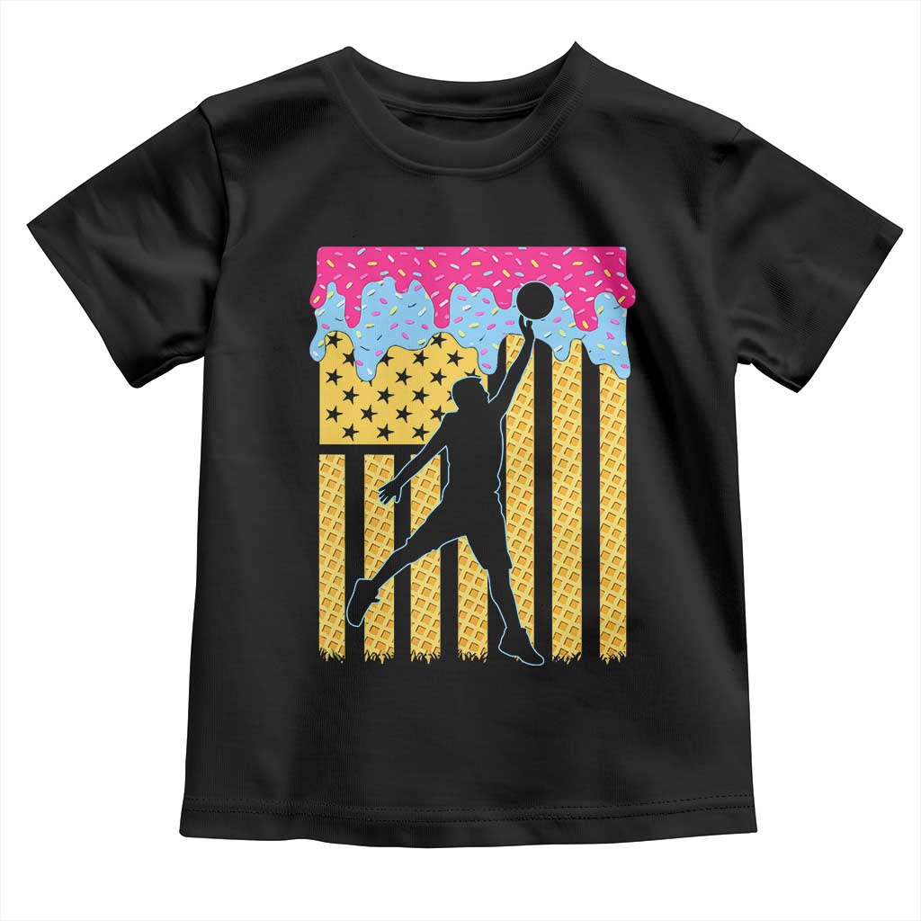 Basketball Ice Cream Drip American Flag Youth Players Toddler T Shirt TS11 Black Print Your Wear