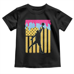 Basketball Ice Cream Drip American Flag Youth Players Toddler T Shirt TS11 Black Print Your Wear