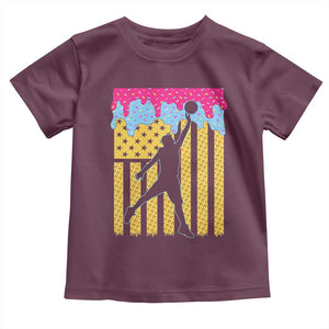 Basketball Ice Cream Drip American Flag Youth Players Toddler T Shirt TS11 Maroon Print Your Wear