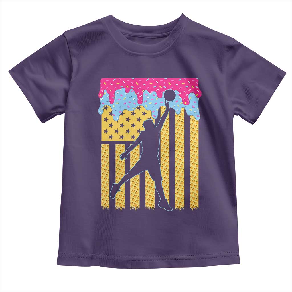 Basketball Ice Cream Drip American Flag Youth Players Toddler T Shirt TS11 Purple Print Your Wear