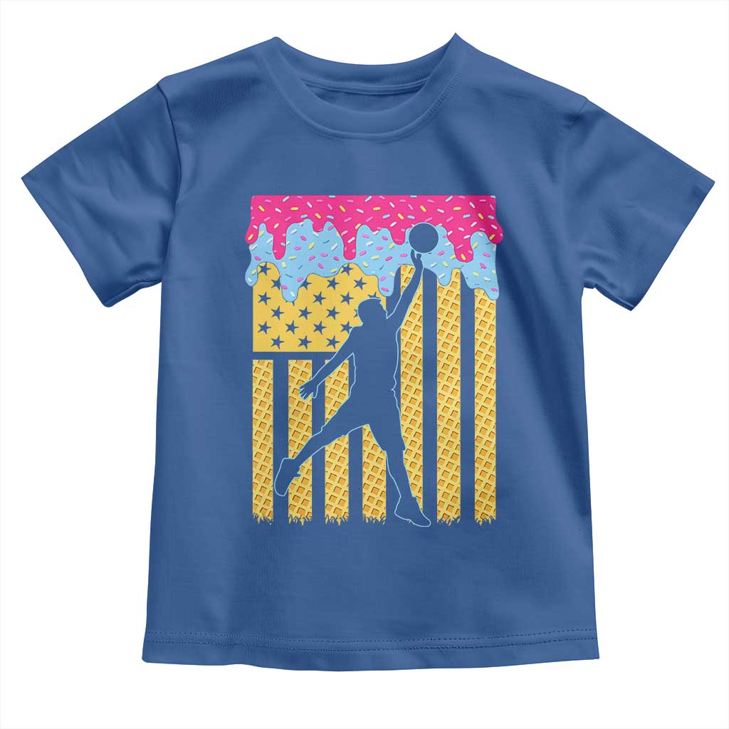 Basketball Ice Cream Drip American Flag Youth Players Toddler T Shirt TS11 Royal Blue Print Your Wear