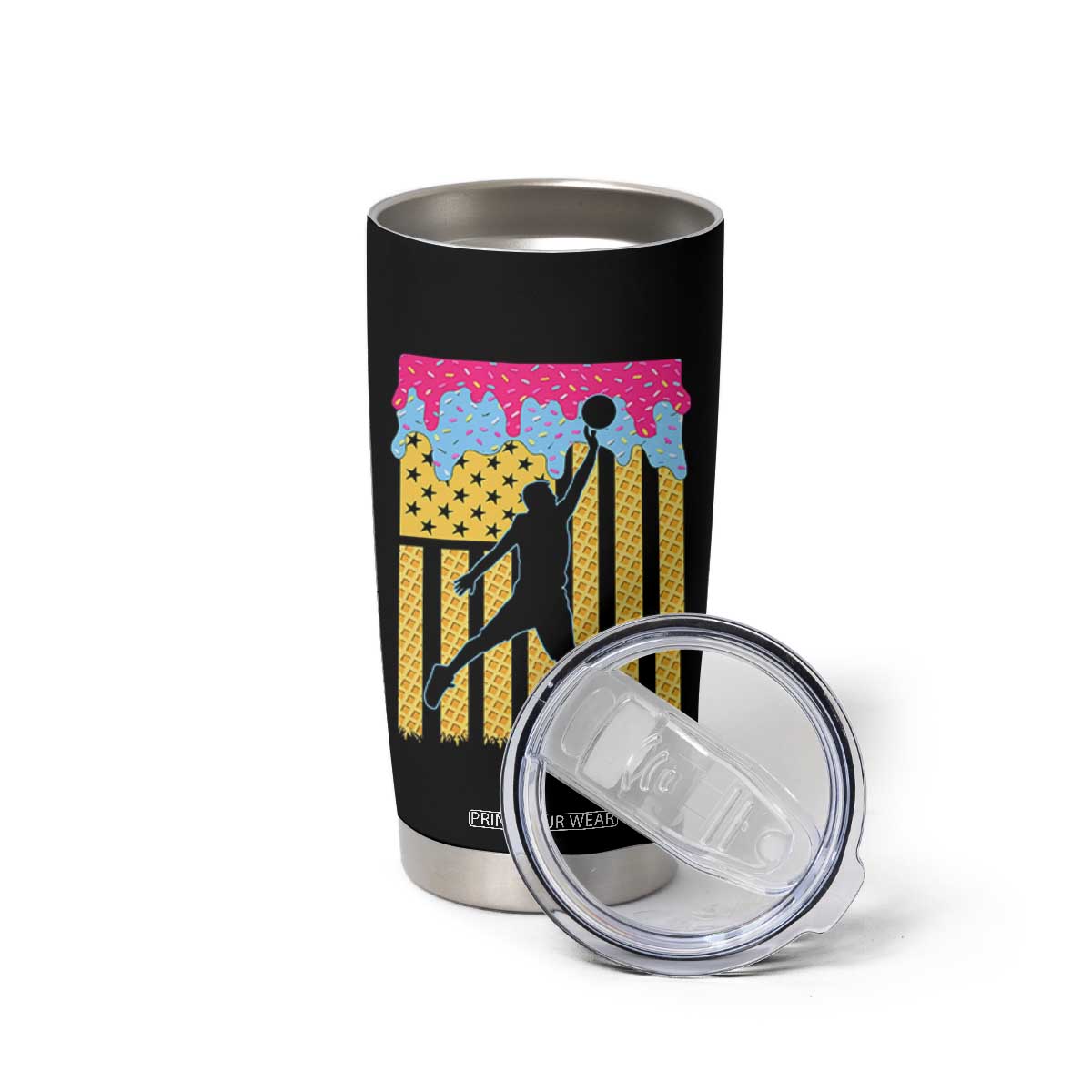 Basketball Ice Cream Drip American Flag Youth Players Tumbler Cup TS11 Print Your Wear