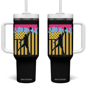 Basketball Ice Cream Drip American Flag Youth Players Tumbler With Handle TS11 One Size: 40 oz Black Print Your Wear