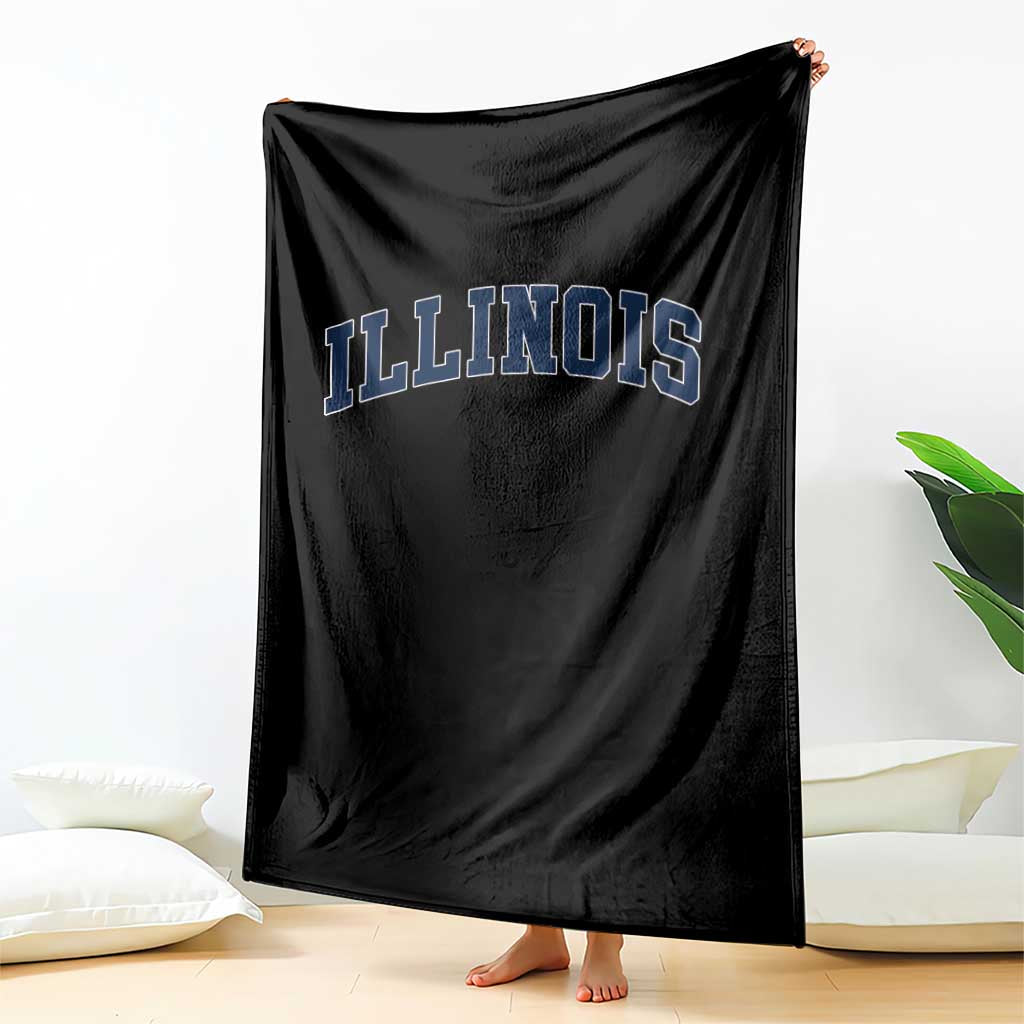 Illinois Sports Fan Vintage Bold Throwback IL State Throw Blanket TS11 Print Your Wear