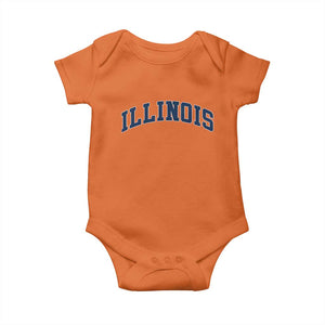 Illinois Sports Fan Vintage Bold Throwback IL State Baby Onesie TS11 Orange Print Your Wear