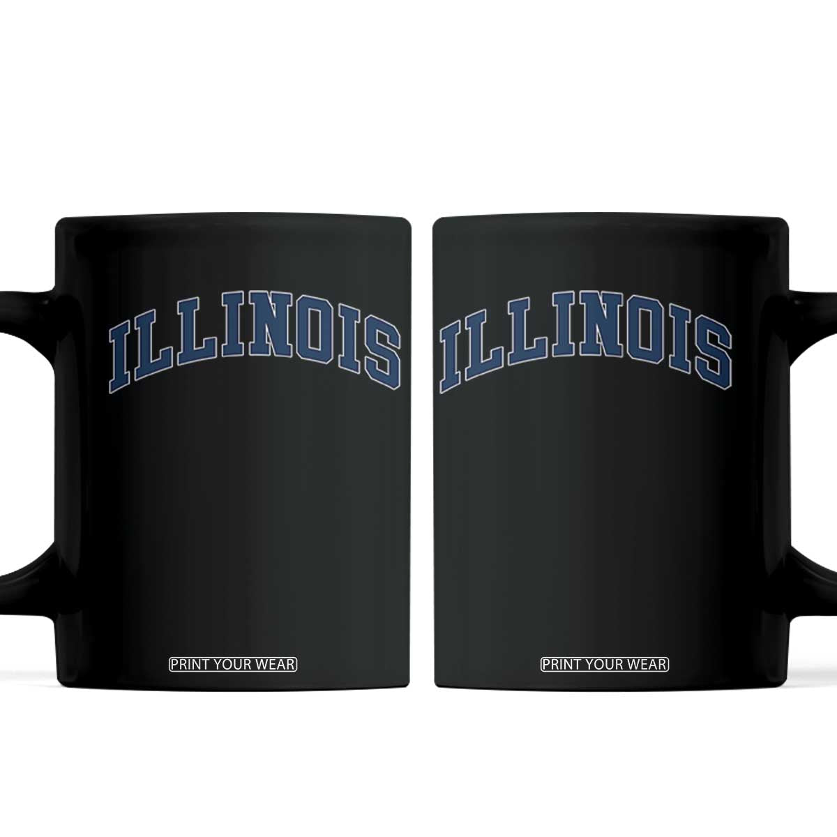 Illinois Sports Fan Vintage Bold Throwback IL State Coffee Mug TS11 Black Print Your Wear