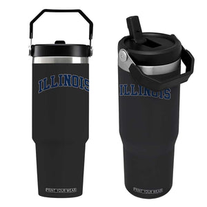Illinois Sports Fan Vintage Bold Throwback IL State Flip Straw Tumbler TS11 One Size: 30 oz Black Print Your Wear