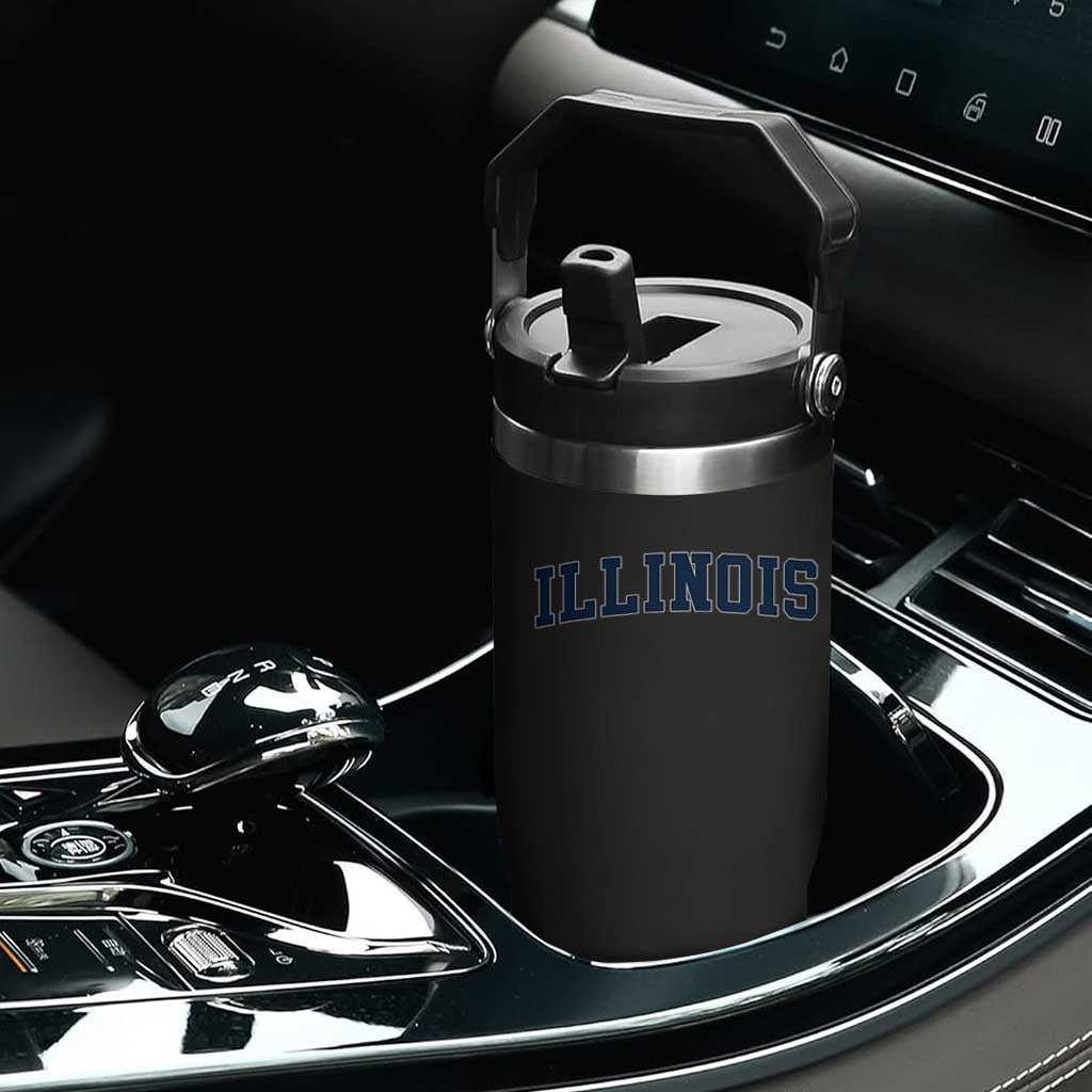 Illinois Sports Fan Vintage Bold Throwback IL State Flip Straw Tumbler TS11 Print Your Wear