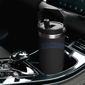 Illinois Sports Fan Vintage Bold Throwback IL State Flip Straw Tumbler TS11 Print Your Wear