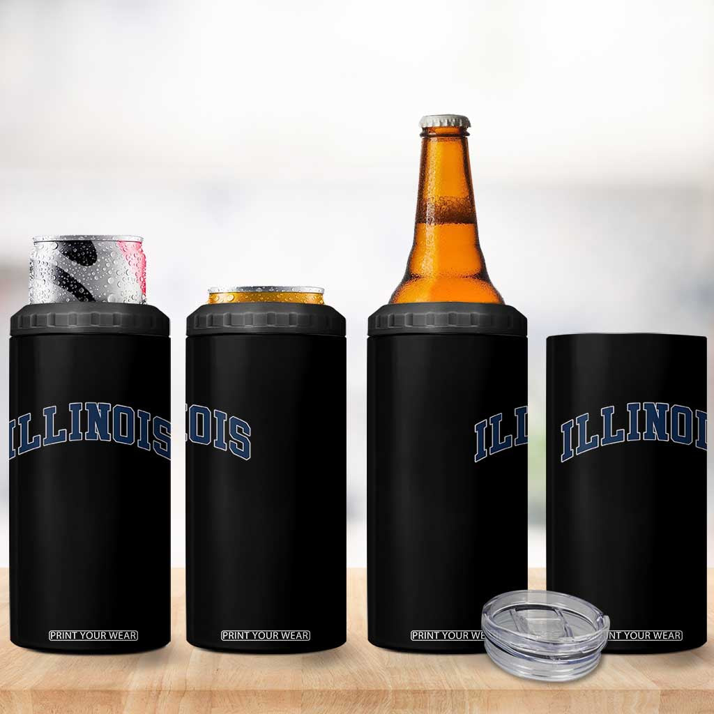 Illinois Sports Fan Vintage Bold Throwback IL State 4 in 1 Can Cooler Tumbler TS11 Print Your Wear