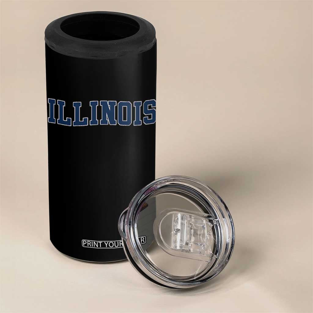 Illinois Sports Fan Vintage Bold Throwback IL State 4 in 1 Can Cooler Tumbler TS11 Print Your Wear