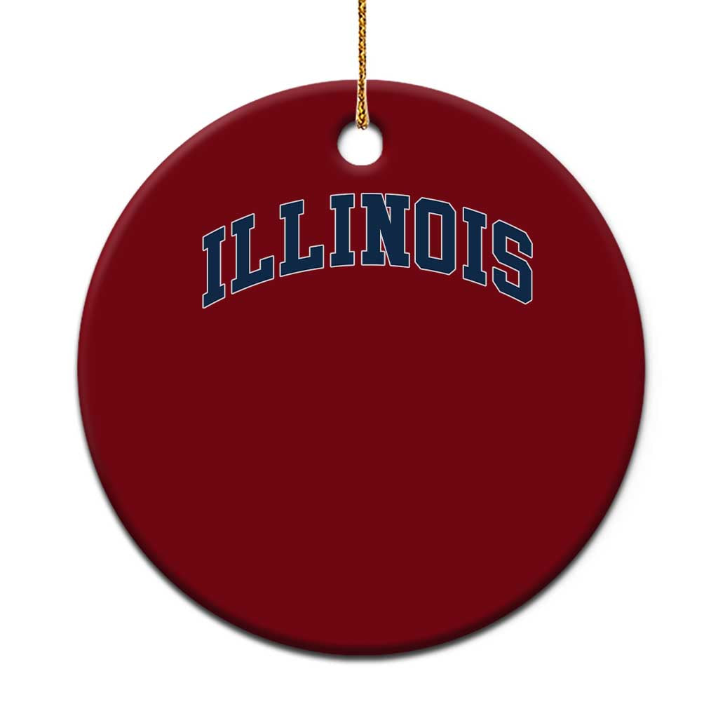 Illinois Sports Fan Vintage Bold Throwback IL State Ceramic Ornament TS11 1pc Red Print Your Wear