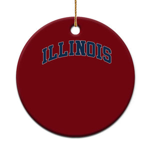 Illinois Sports Fan Vintage Bold Throwback IL State Ceramic Ornament TS11 1pc Red Print Your Wear