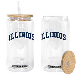 Illinois Sports Fan Vintage Bold Throwback IL State Glass Can TS11 Print Your Wear