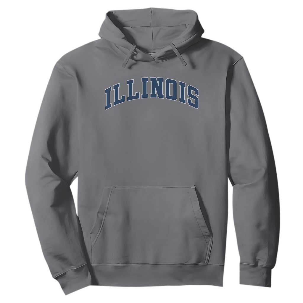 Illinois Sports Fan Vintage Bold Throwback IL State Hoodie TS11 Charcoal Print Your Wear