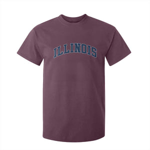 Illinois Sports Fan Vintage Bold Throwback IL State T Shirt For Kid TS11 Maroon Print Your Wear