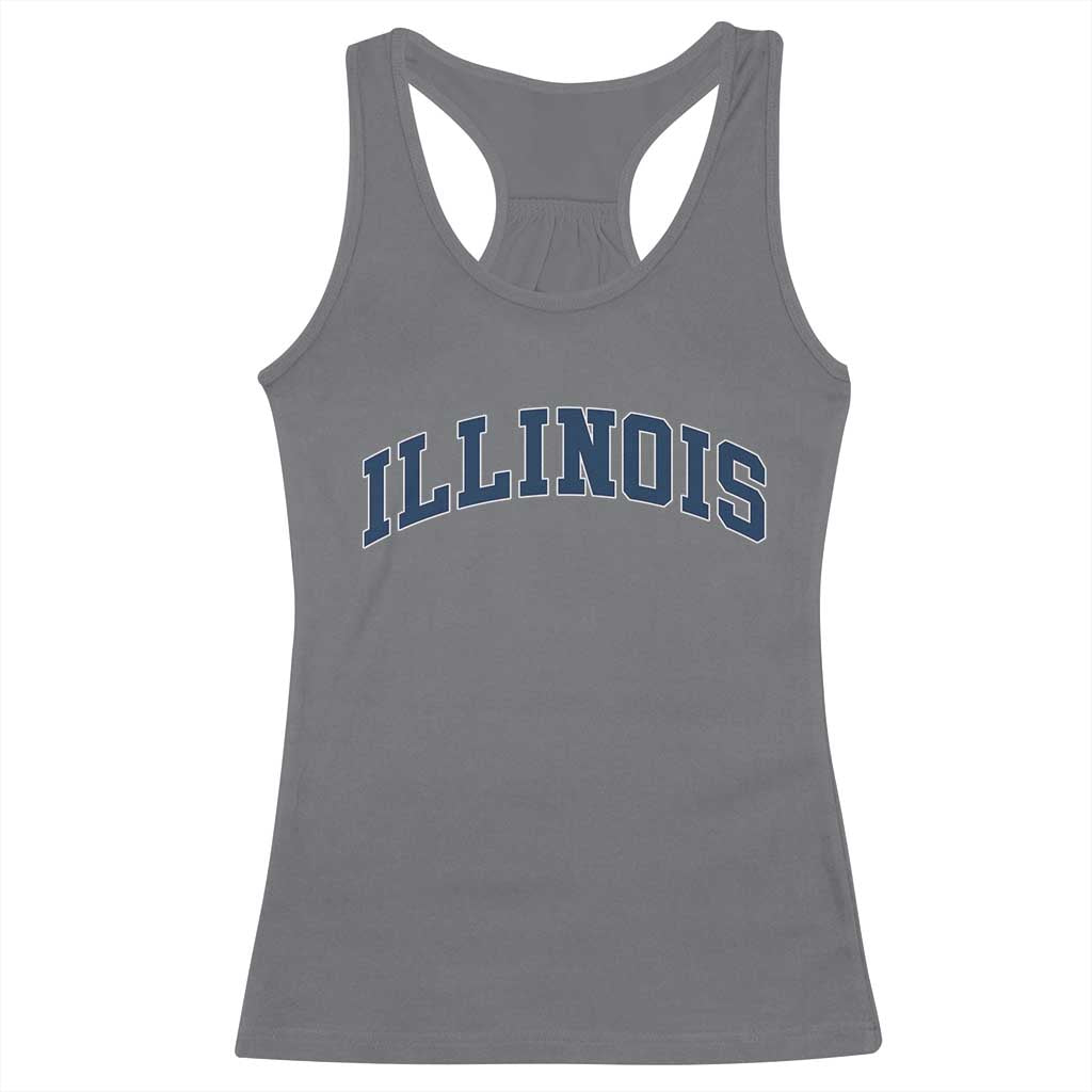 Illinois Sports Fan Vintage Bold Throwback IL State Racerback Tank Top TS11 Charcoal Print Your Wear