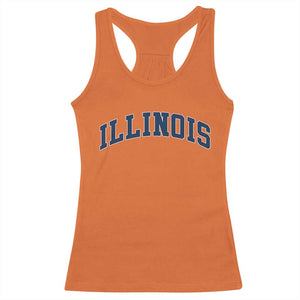 Illinois Sports Fan Vintage Bold Throwback IL State Racerback Tank Top TS11 Orange Print Your Wear