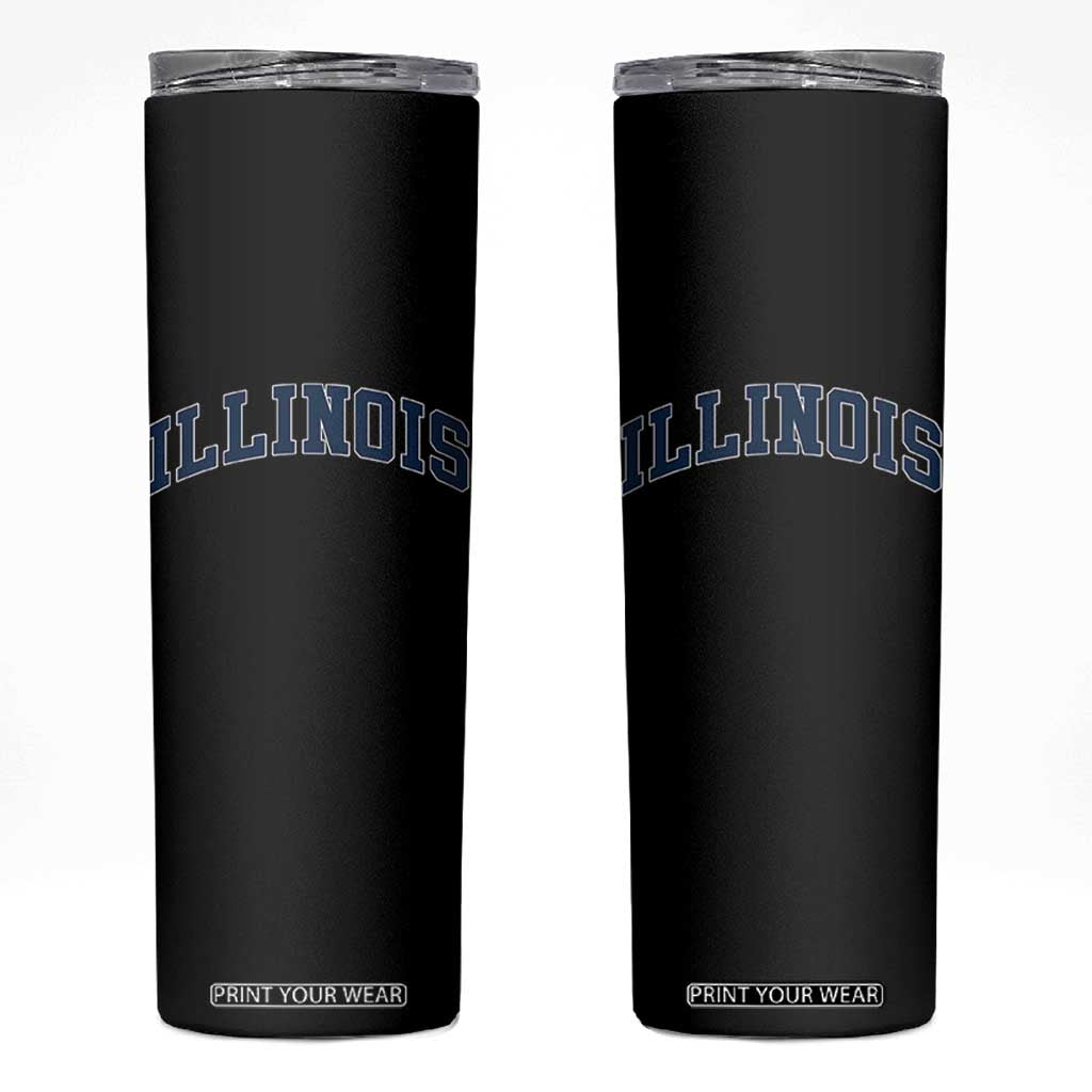 Illinois Sports Fan Vintage Bold Throwback IL State Skinny Tumbler TS11 Black Print Your Wear