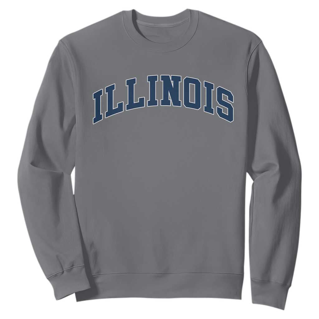 Illinois Sports Fan Vintage Bold Throwback IL State Sweatshirt TS11 Charcoal Print Your Wear