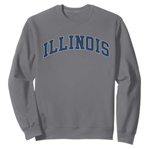 Illinois Sports Fan Vintage Bold Throwback IL State Sweatshirt TS11 Charcoal Print Your Wear
