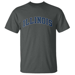 Illinois Sports Fan Vintage Bold Throwback IL State T Shirt TS11 Dark Heather Print Your Wear