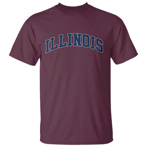 Illinois Sports Fan Vintage Bold Throwback IL State T Shirt TS11 Maroon Print Your Wear
