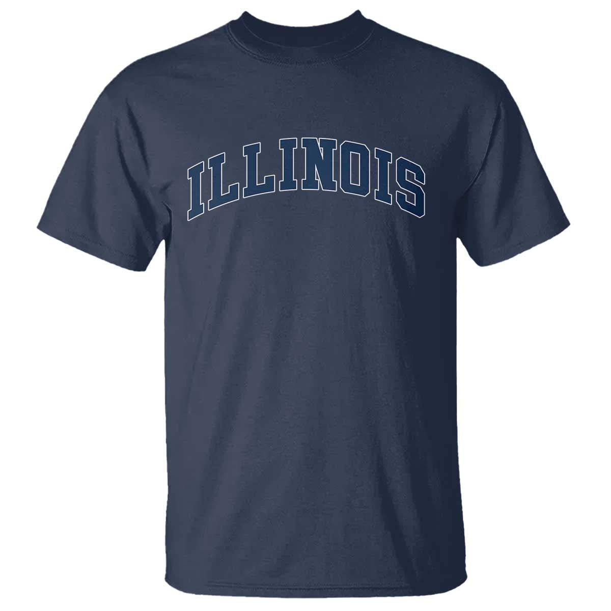 Illinois Sports Fan Vintage Bold Throwback IL State T Shirt TS11 Navy Print Your Wear