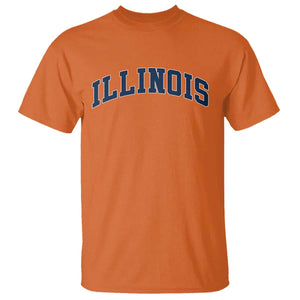 Illinois Sports Fan Vintage Bold Throwback IL State T Shirt TS11 Orange Print Your Wear