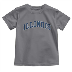 Illinois Sports Fan Vintage Bold Throwback IL State Toddler T Shirt TS11 Charcoal Print Your Wear
