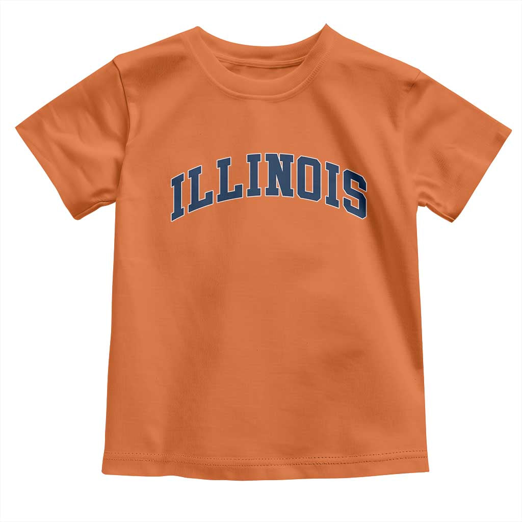 Illinois Sports Fan Vintage Bold Throwback IL State Toddler T Shirt TS11 Orange Print Your Wear