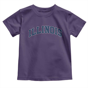 Illinois Sports Fan Vintage Bold Throwback IL State Toddler T Shirt TS11 Purple Print Your Wear
