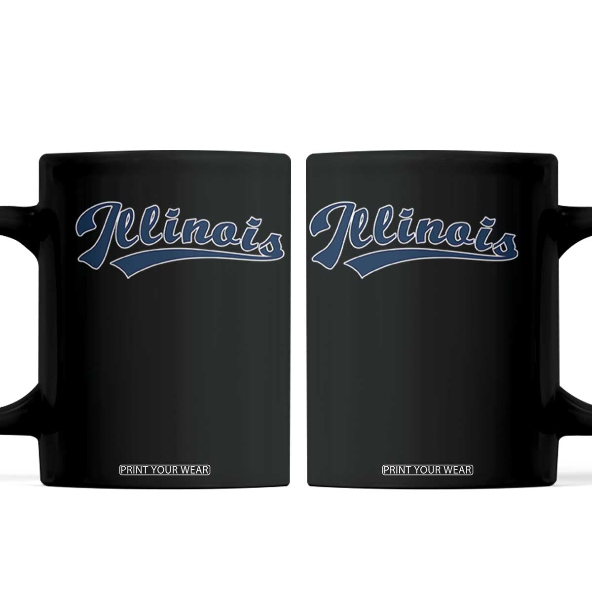Illinois Varsity Script Classic Sports Jersey Style Coffee Mug TS11 Black Print Your Wear