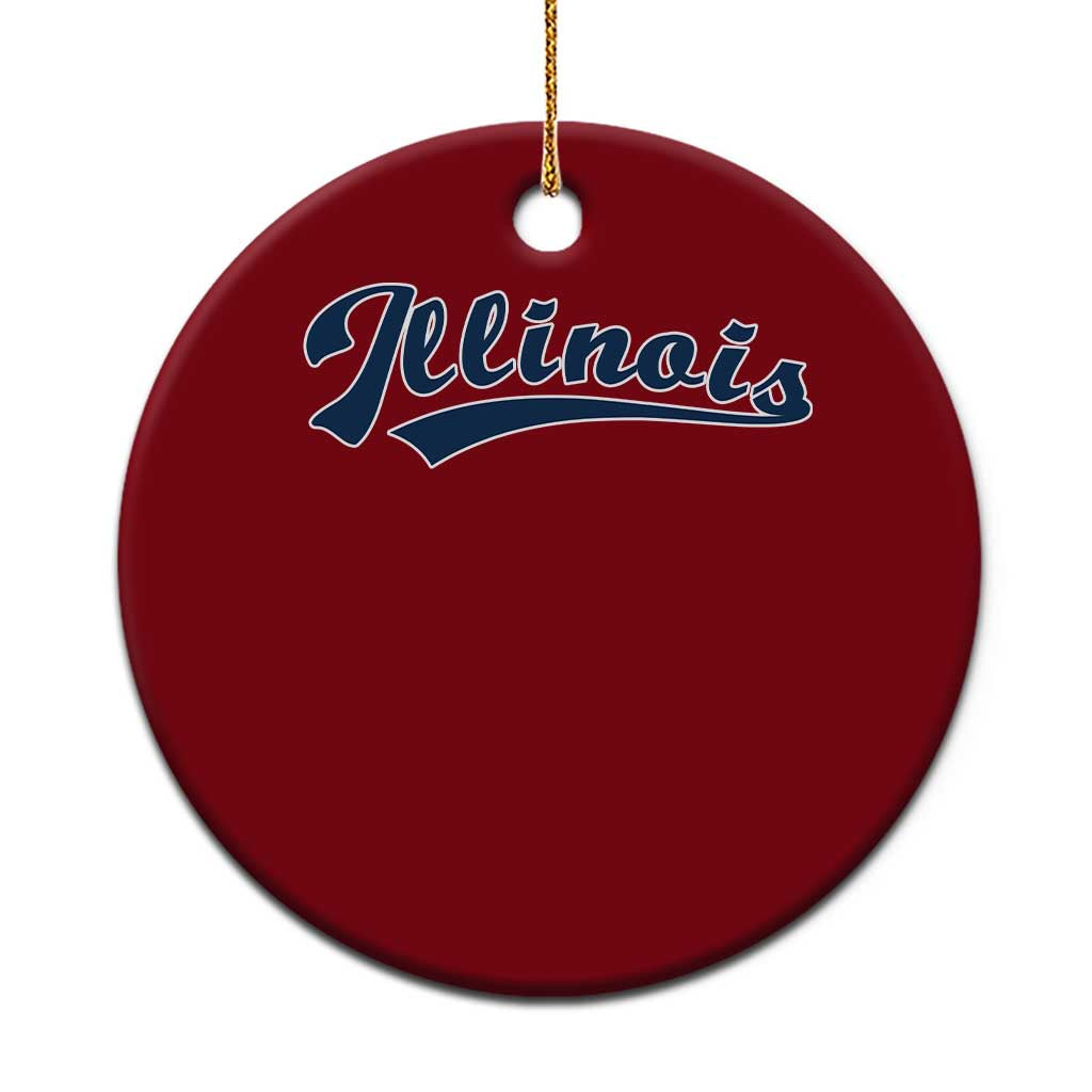 Illinois Varsity Script Classic Sports Jersey Style Ceramic Ornament TS11 1pc Red Print Your Wear