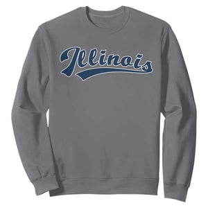Illinois Varsity Script Classic Sports Jersey Style Sweatshirt TS11 Charcoal Print Your Wear