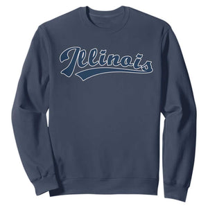 Illinois Varsity Script Classic Sports Jersey Style Sweatshirt TS11 Navy Print Your Wear