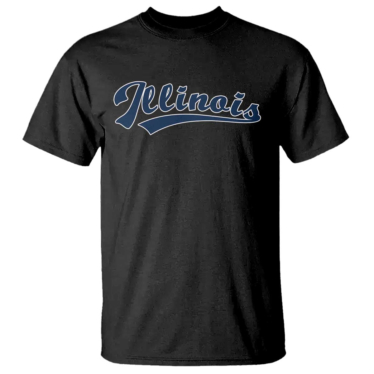 Illinois Varsity Script Classic Sports Jersey Style T Shirt TS11 Black Print Your Wear