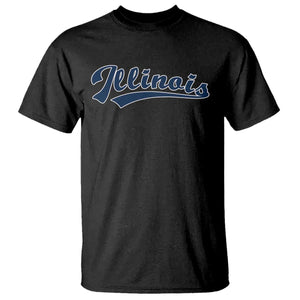 Illinois Varsity Script Classic Sports Jersey Style T Shirt TS11 Black Print Your Wear