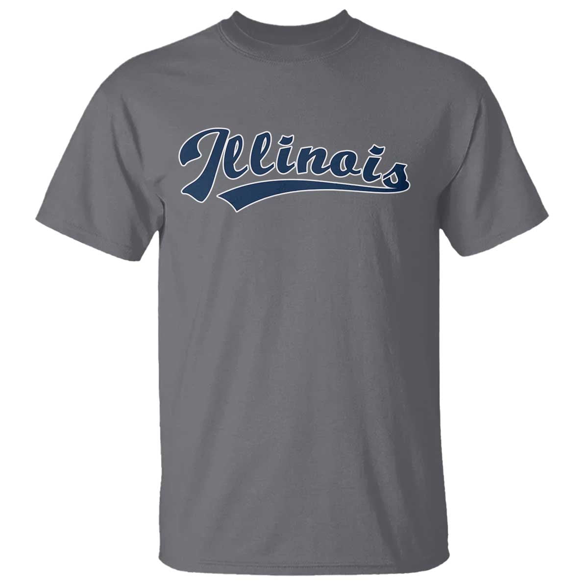 Illinois Varsity Script Classic Sports Jersey Style T Shirt TS11 Charcoal Print Your Wear